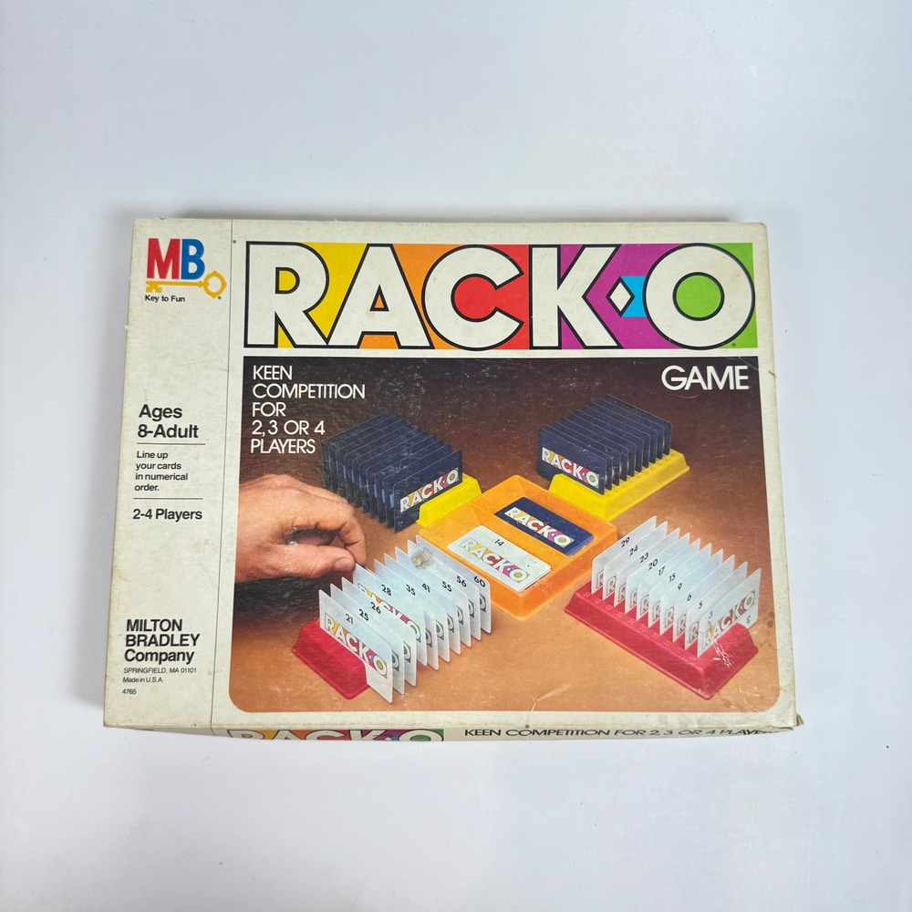Vintage 1982 Milton Bradley Rack-O Card Game Retro 4765 2-4 Players